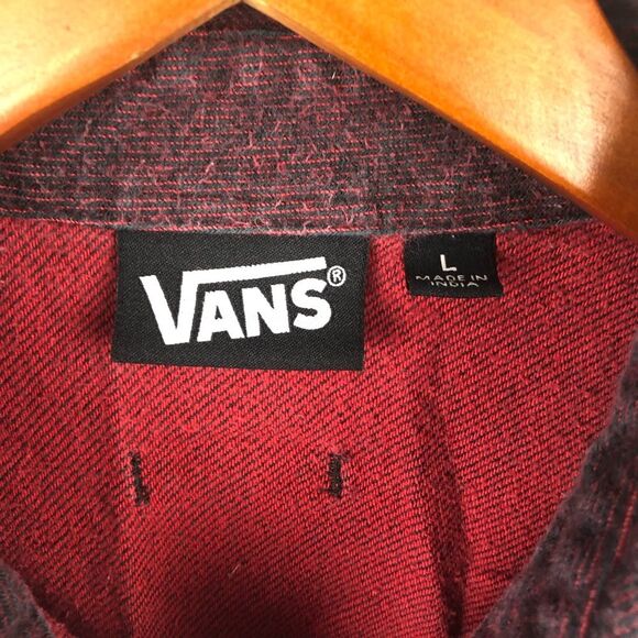 Vans Maroon Long Sleeve Flannel Men's Sz Large - Picture 3 of 12